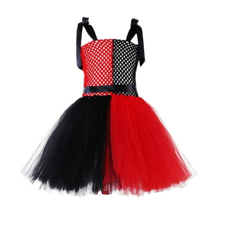

Qumonin Christmas Tulle Tutu Party Dress Holiday Party Dress - Size