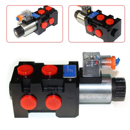 1 PCS Black Solenoid Diverter Valve, Port Hydraulic Diverter, 12V Solenoid Diverter Valve