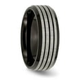 thumbnail image 4 of Titanium Brushed & Polished Black IP-plated Striped 8mm Band, 4 of 7