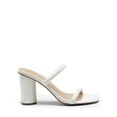 thumbnail image 2 of BURUDANI Women's Square Open Toe Block Heels Two Strap Slip On High Heeled Slides Sandals, 2 of 5
