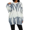 thumbnail image 1 of Pull-over Teinture sur Nœuds Surdimensionné pour Femmes Manches Longues Chandail en Molleton Ample, 1 of 7