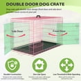 thumbnail image 4 of YRLLENSDAN 42 inch XL Dog Crate Large Dog Crate for Large Dog Foldable Dog Crate with Divider Metal Dog Crate XL Large Dog Kennel Indoor Large Dog Cage,Pink, 4 of 7