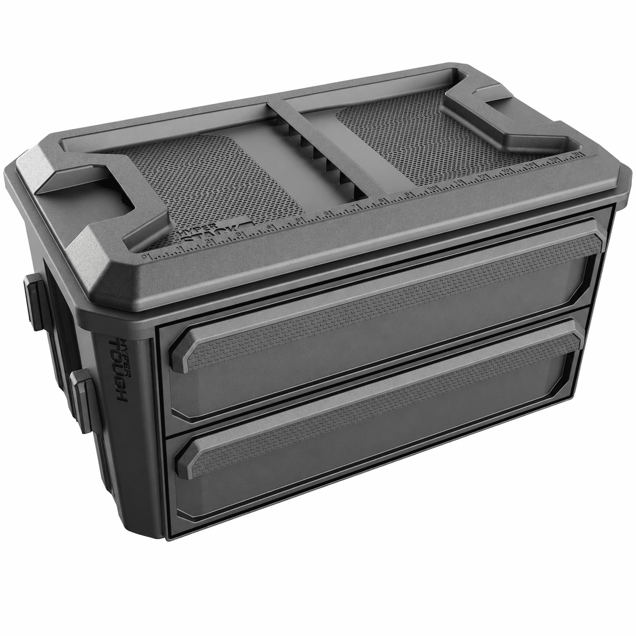 Hyper Tough Hyper Stack 2 Drawer Plastic Tool Box – Stackable Storage Organizer with Dual Sliding Drawers