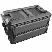 Hyper Tough Hyper Stack 2-Drawer Plastic Tool Box, Stackable Storage Organizer