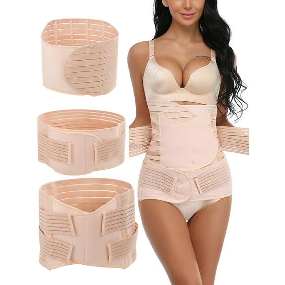 MISS MOLY 3 in 1 Postpartum Support Recovery Belly & waist & pelvis Belt Shapewear Girdle Breathable Elastic