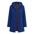 thumbnail image 4 of ZunFeo Women’s Hooded Suede Coat, Casual Drawstring Mid‑Length Button Down Fall Winter Trench Coat Jacket, 4 of 6