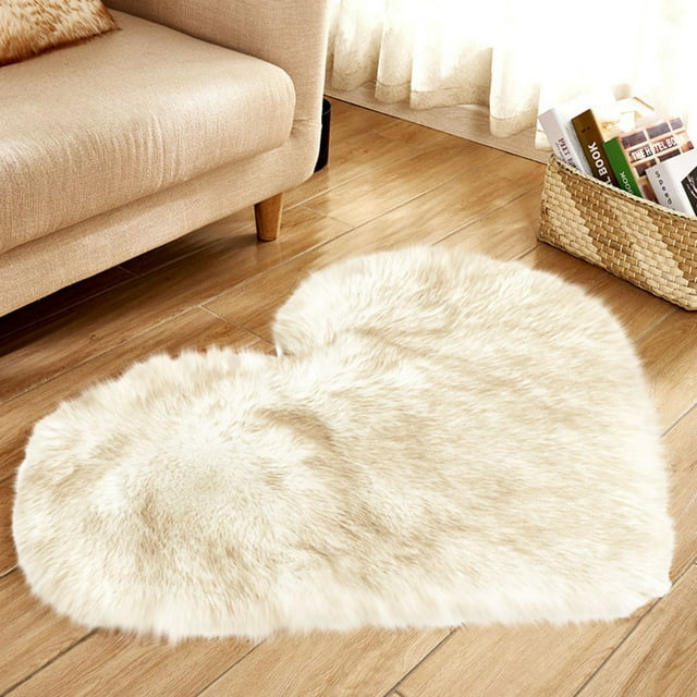 TIELUTT Wool Imitation Sheepskin Rugs Non Bedroom Shaggy Carpet Mats Bedroom Throw Blankets Area Rug for Bedroom Living Room Dining Room Rug Small Throw Home Blankets