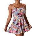 thumbnail image 2 of JoveMarine Women's Hawaiian Floral Bikini Set Sexy Split Two-Piece Swimsuit with Halter Neck Top & Tie-Side Bottoms for Summer Pool Party and Beach Vacation Multicolor L, 2 of 7