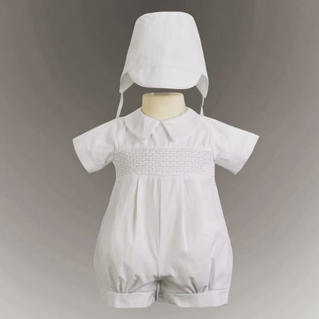 Jeremy Smocked Cotton Christening Romper