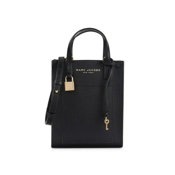 Women's Micro Mini Leather Tote - Black