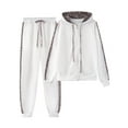 thumbnail image 2 of Innerwin Jogger Set Leopard Print Ladies Sweatsuits Jogging Hoodies Comfy 2 Piece Outfit White 4XL, 2 of 7