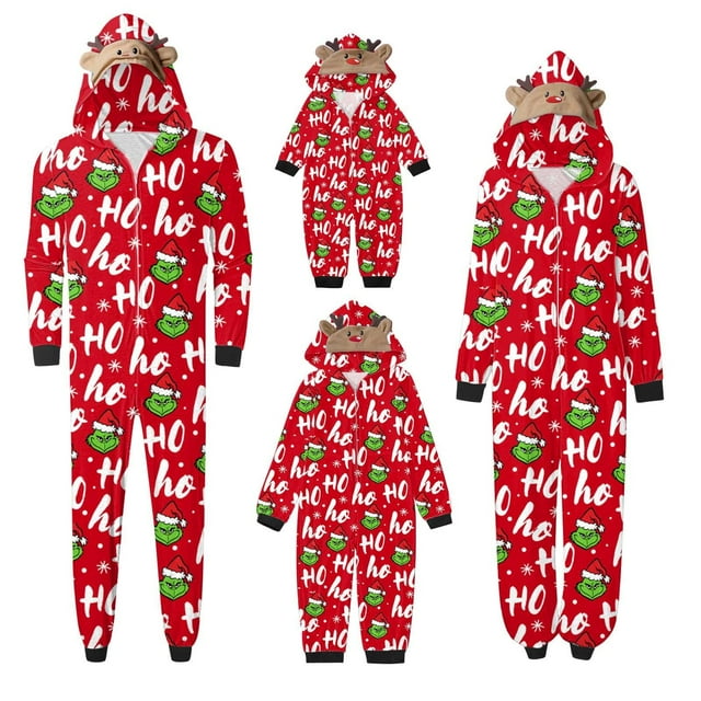 Pyjamas Assortis pour Famille, Tenues Assorties Colorées pour un Style Familial Cohésif (Rouge)