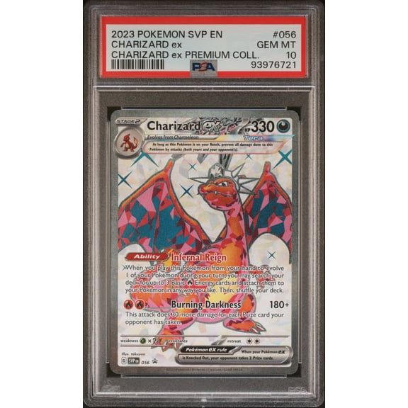 Collectible Graded 2023 Pokemon SVP EN-SV Black Star Promo Charizard EX Premium Coll PSA 10 #056 Trading Card