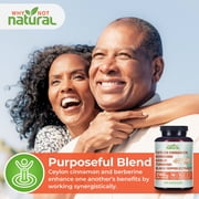Why Not Natural 5-in-1 Organic Ceylon Cinnamon, Garlic, Berberine Capsules, 120 Count