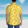 thumbnail image 4 of Sikiie Toast Print Men's Hawaiian Shirt, Summer Beach Button Pocket Short Sleeve T-Shirt,Large, 4 of 7