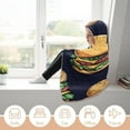 thumbnail image 6 of Beef Cheeseburger Hamburger Cozy Hooded Blanket Wearable Soft Wrap Throw Cape for Sofa Camping Gifts, 6 of 6