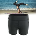 thumbnail image 2 of Pantalones cortos deportivos para mujer, elásticos, transpirables, para hacer ejercicio, Yoga, pantalones cortos (negro L), 2 of 7