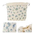 thumbnail image 3 of Unique Bargains 1 Pc Quilting Drawstring Makeup Bag Dark Beige Blue Polyester, 3 of 6