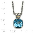 thumbnail image 3 of Shey Couture QTC782 Sterling Silver with 14K Gold Blue Topaz Necklace - Antiqued & Polished, 3 of 3