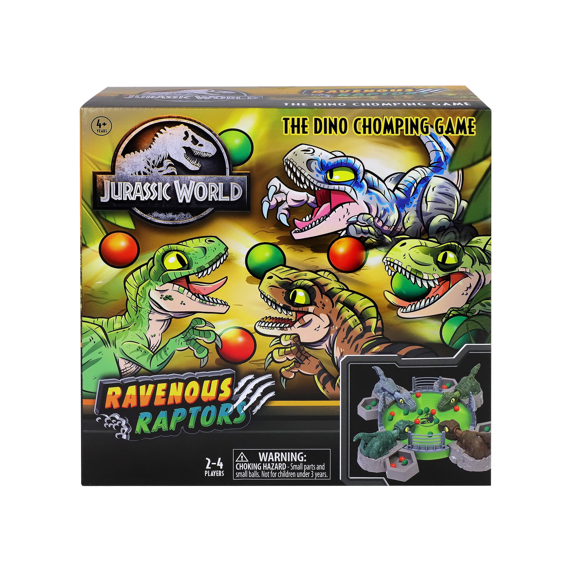 Jurassic World Ravenous Raptors, Dinosaur Family Game for Ages 4 and up; for 2 to 4 Players