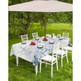 thumbnail image 4 of Blue Coastal Outdoor Tablecloth - 60x84 Inch Rectangle Waterproof Dining Table Cover, Nautical Summer Beach Sea Turtle Coral Outdoor Table Cloth with Umbrella Hole & Zipper for Picnic/Patio, 4 of 6