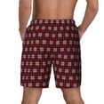 thumbnail image 2 of Lsque Mens Swim Trunks Red Buffalo Plaid Merry Christmas Pattern - Bathing Suit Compression Liner - Beach Swim Shorts Swimwear - (S-3XL) - Stretch Quick Dry -Large, 2 of 9