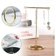 thumbnail image 5 of Jewelry Holder, Jewelry Stand, Gold Simple Aluminium Alloy T-Shaped Jewelry Rack with Round Base is Easy Access to Your Accessories or Acts as A Vintage Decor to Adding Fun Style to Your Home, 5 of 7