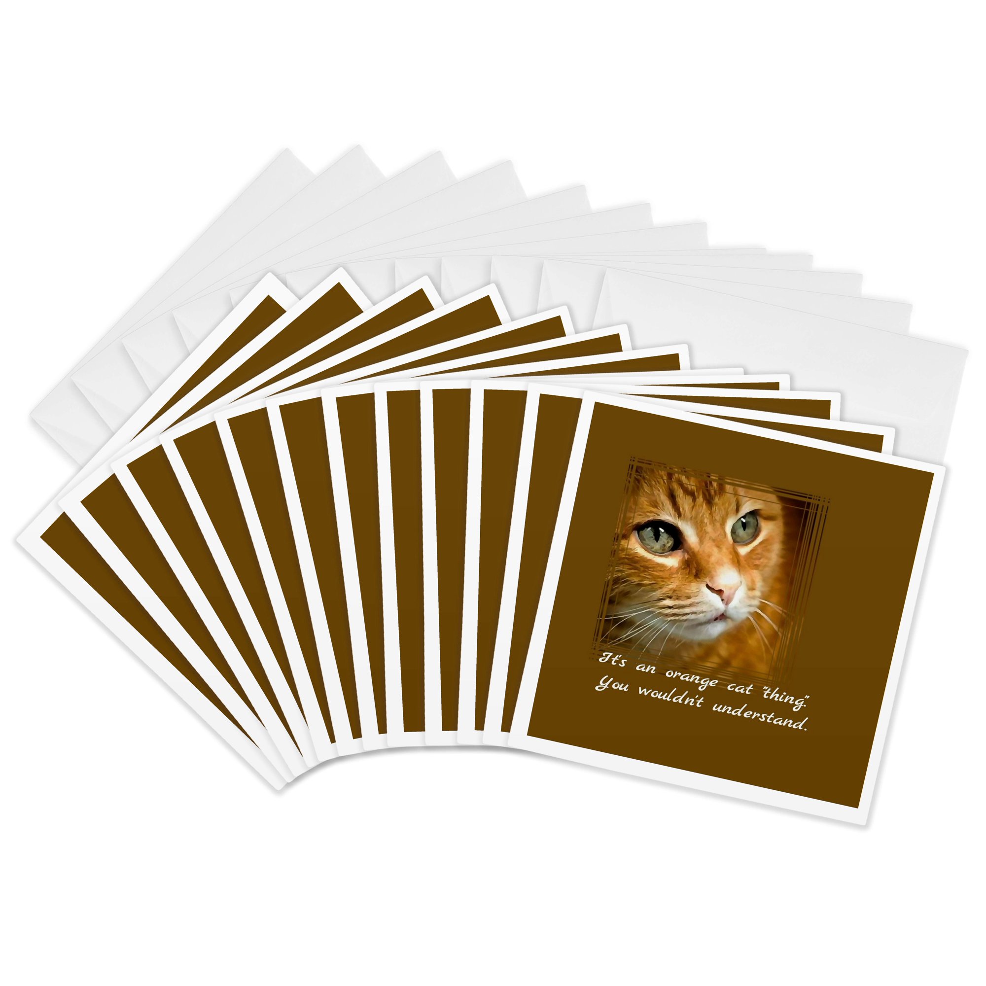 3drose Its an Orange Cat Thing. You Wouldnt Understand Cat Lover Fun 12 Greeting Cards with Envelopes