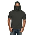 thumbnail image 3 of Fanxing Men Cooling Sun Shirts with Mask Big and Tall Rash Guards Short Sleeve Hoodies Sun Protection Face Cover Dark Gray,S, 3 of 9