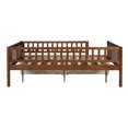 thumbnail image 5 of Full Daybed Frame, Wooden Sofa Bed Guest Bed with 2 Drawers, Full Floor Bed Fence Bed, Dual-use Twin Size Platform Bed Frame, for Living Room Bedroom, No Box Spring Needed, Walnut, 5 of 7