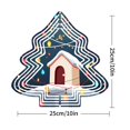 thumbnail image 3 of Metal Hanging Christmas Tree Wind Spinner - Festive Garden Decoration with Colorful Ornaments & Snowy House Design for Holiday Cheer, 3 of 7