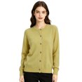 thumbnail image 3 of Huowey Cardigan Sweaters For Women Knit Button Up Cardigans Long Sleeve Crew Neck Trendy Fall Winter Outerwear,Yellow,L, 3 of 3