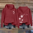 thumbnail image 2 of BODOAO Hoodies for Women Oversized Sweatshirts Women's Autumn Winter Dandelion Print Loose Casual Sweatshirt Fall Fashion Outfits 2025 Casual Sweaters Tops Workout Winter Clothes Red M, 2 of 4