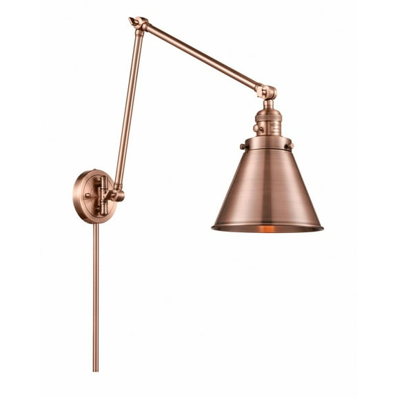 238-AC-M13-AC Innovations Lighting Appalachian - 1 Light Double Extension Swing Arm Wall Sconce In Traditional Style-30 Inches Tall and 8 Inches