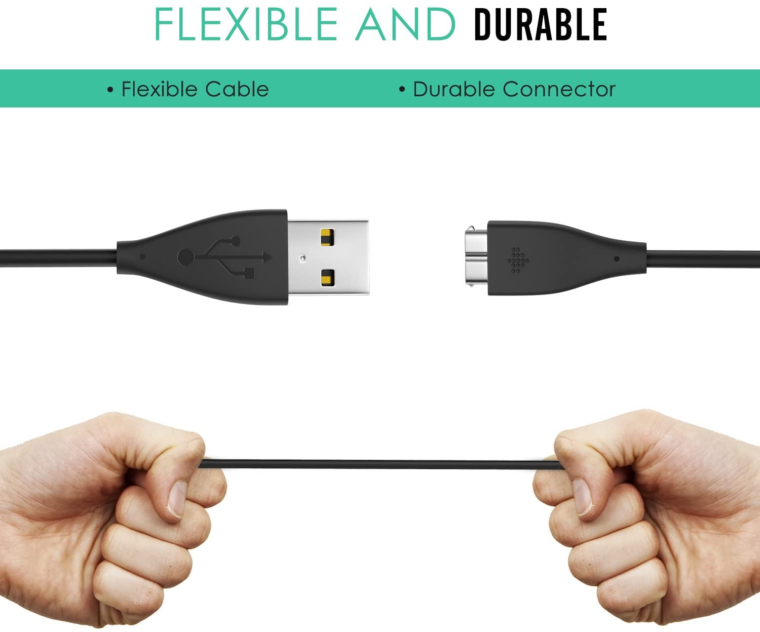 Câble Chargeur USB Pour Fitbit Charge HR - Recharge Uniquement (pas De Mise à Jour) - Compatible Exclusivement Avec Ce Modèle - 5