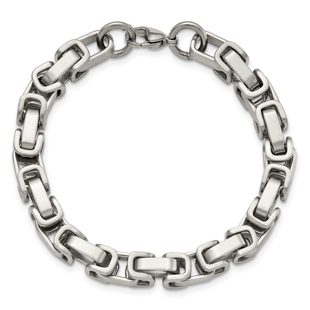 Diamond2Deal Stainless Steel Brushed and Polished Bracelet for Men 8.5"