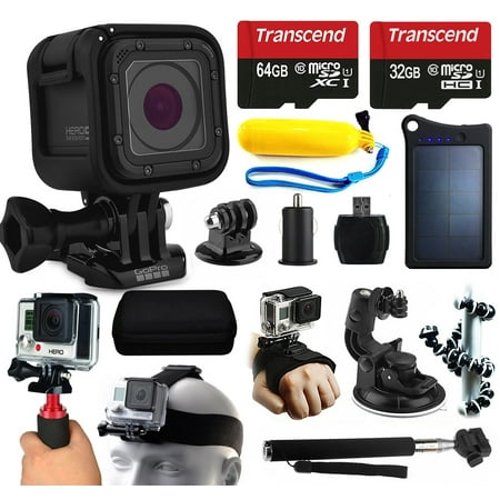 GoPro HERO5 Session HD Action Camera (CHDHS-501) + 96GB Essetial Accessories Bundle includes Solar Charger + Stabilizer + Head Strap + Car Mount + Selfie Stick + Travel Case + Car Charger + More!
