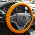 thumbnail image 3 of FH Group Universal Fit Silicone Steering Wheel Cover Grip Marks w/ Orange Dash Mat Orange for Auto FH3003ORANGE-FH3011ORANGE, 3 of 5