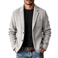 thumbnail image 4 of Men Wool Blazer Notched Lapel Single Breasted 2 Button Closure Coat Long Sleeve Business Casual Fall Winter Jacket with Pockets, 4 of 6