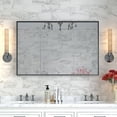 thumbnail image 3 of 48x30inch Glossy Black Bathroom Mirrors For Wall, Wall Mounted Hanging Plates Mirror Farmhouse Mirror Modern Metal Framed Rectangular Mirror, Decorative Square Corner Mirror (Horizontal & Vertical), 3 of 12