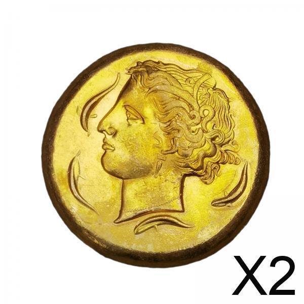 Insignia conmemorativa,Insignia conmemorativa de moneda griega antigua,Moneda volteada Moneda griega cartaginesa siciliana,Símbolo de moneda Regalo de recuerdo Adultos para