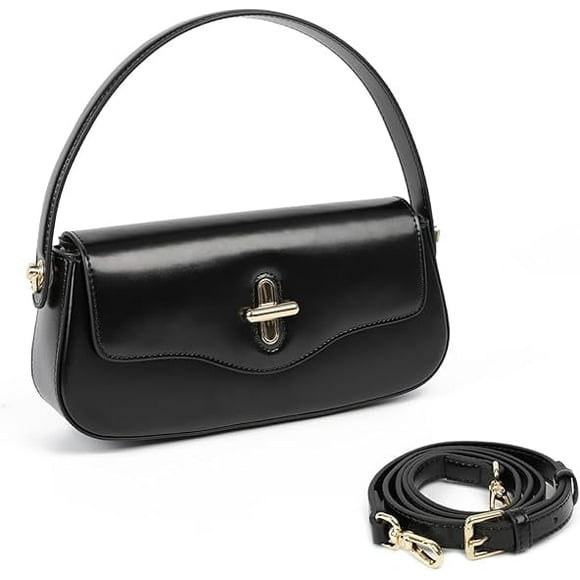 Sac Bandoulière en Cuir Véritable, Sac à Main à Poignée Supérieure pour Femmes, Sac à Épaule avec Courroie Ajustable
