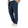 thumbnail image 2 of Innerwin Trousers Drawstring Men Bottoms Holiday High Waist Lightweight Summer Pants Hidden Green L, 2 of 4