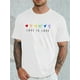 thumbnail image 1 of Men's T-shirt Pride Letter Love Rainbow Print Sports Leisure Round Neck Outdoor Short Sleeve T-shirt Men's Wear, 1 of 6
