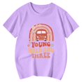 thumbnail image 4 of VOUZZA Young Wild and Three Girls T-Shirt 3rd Birthday Graphic Short Sleeve Round Neck Tee Top for Kids Summer Celebration Cotton Shirt Party Outfits, 4 of 4