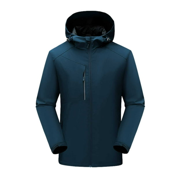 nsendm Mens Coat Lightweight Pullover Men Male Winter Outdoor Punching  Jacket Colorblocking Outdoor Sports Rainforest Fishing Tall Adult Male Coat