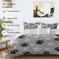 thumbnail image 4 of Pet Paw Printed Bedding 3 Piece Duvet Cover Set Full Size, Modern Black Grey Watercolor Dog Claws Soft Microfiber Comforter Cover with Zipper Closure & Pillowcases, FadeResistant Quilt Cover, 4 of 9