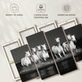 thumbnail image 6 of Elephant Stock Monochromatic Camargue Horses Wall Art - Horizontal Multi Panel Canvas - Living Room Wall Decor - Animal Multi Panel - Gray And White Decor - 43" x 27", 6 of 8