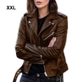 thumbnail image 3 of Transemion Stay Comfortable And Trendy With Slim Fit Coat Suitable For Any Outdoor Activity Motorcycle Jacket Brown 2XL, 3 of 6