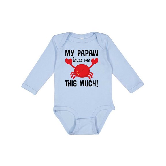Inktastic My Papaw Loves Me Boys or Girls Long Sleeve Baby Bodysuit